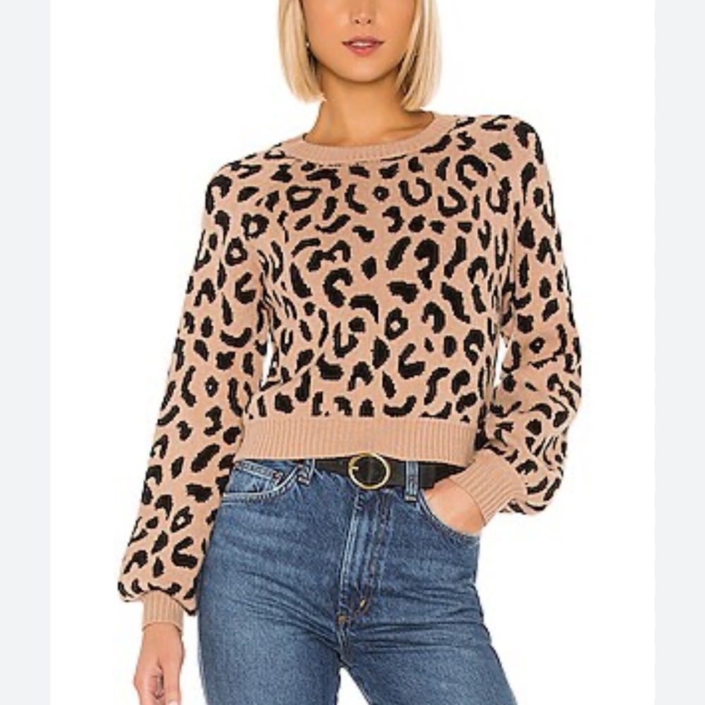 House Of Harlow 1960 x Revolve Leopard Callum Crewneck Sweater Women’s size XS​ - Picture 10 of 12